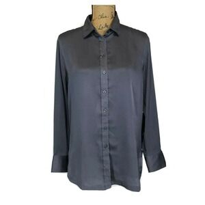 Banana Republic Top SMALL Parker Gray Button Down High Low Legging Shirt